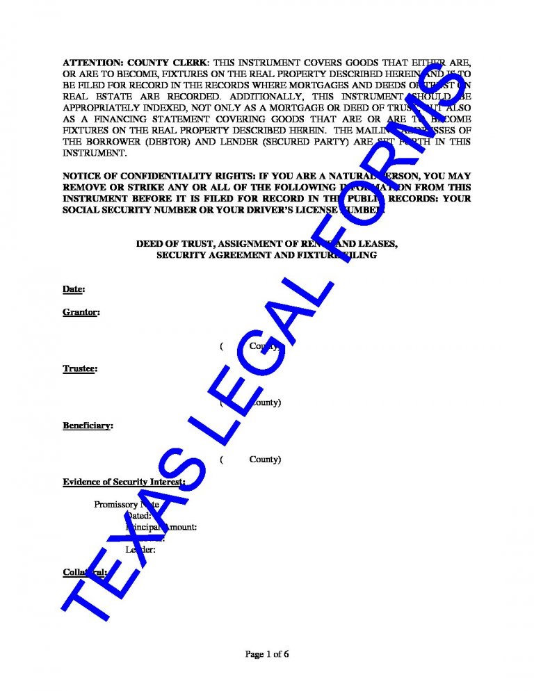Texas Deed Of Trust Form Download Essential Real Estate Legal Forms Texas Legal Forms
