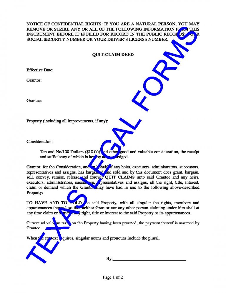 texas quit claim deed form texas quit claim deed form