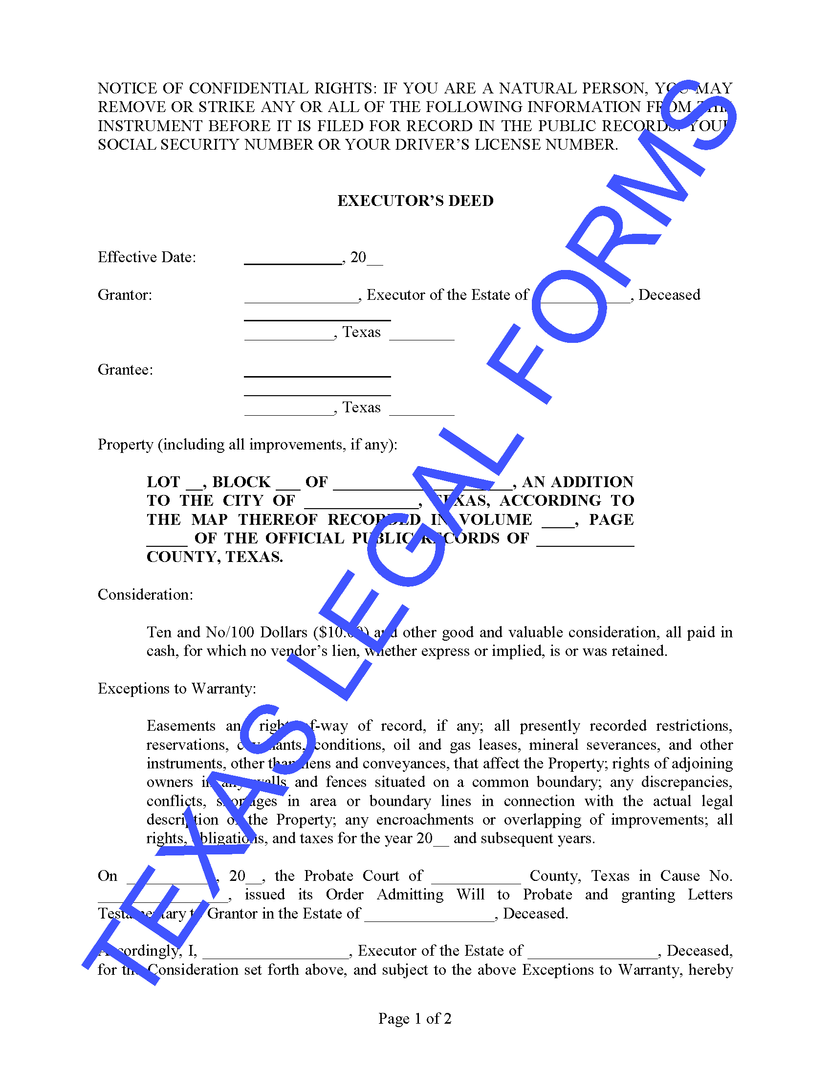 executor-s-deed-texas-legal-forms-by-david-goodhart-pllc