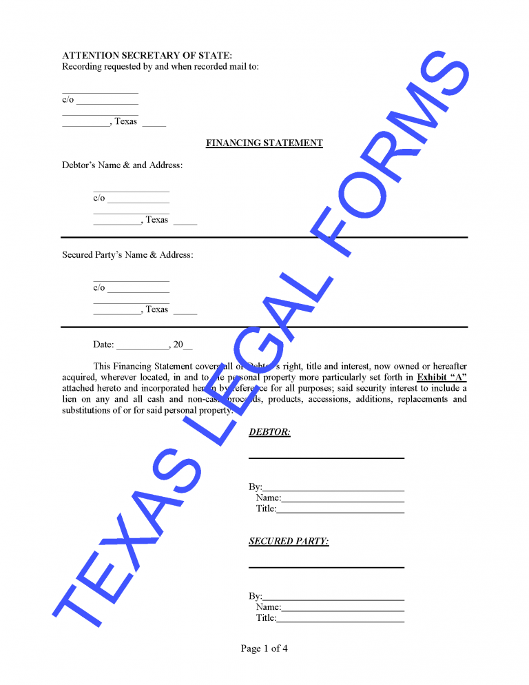 assignment of ucc financing statement